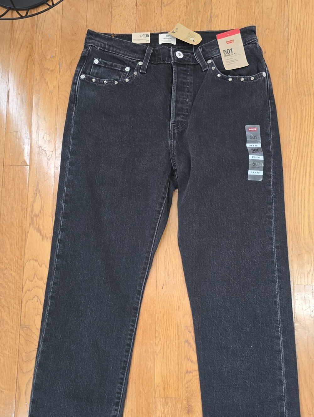 LEVI'S BRAND 501 ORIGINAL WOMEN'S BLACK JEANS SIZE 29x30